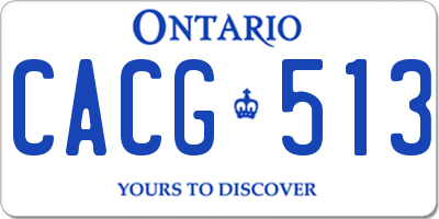 ON license plate CACG513