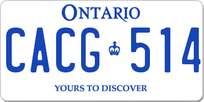 ON license plate CACG514