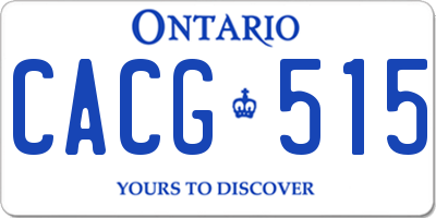 ON license plate CACG515