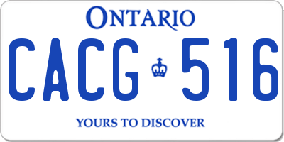 ON license plate CACG516