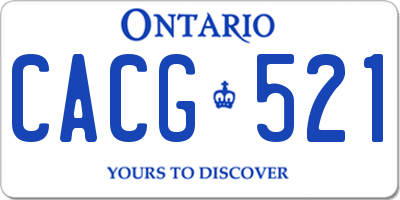 ON license plate CACG521