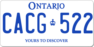 ON license plate CACG522