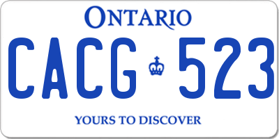 ON license plate CACG523