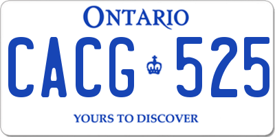 ON license plate CACG525