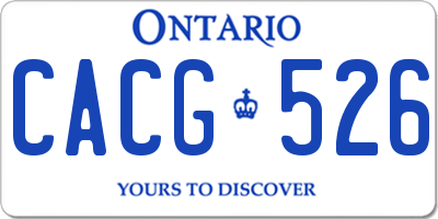 ON license plate CACG526