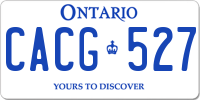 ON license plate CACG527