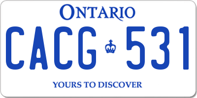 ON license plate CACG531