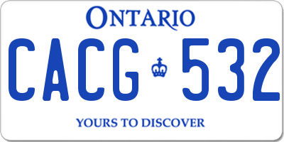 ON license plate CACG532