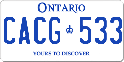 ON license plate CACG533