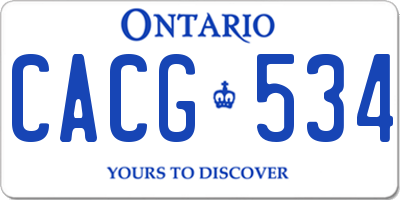 ON license plate CACG534