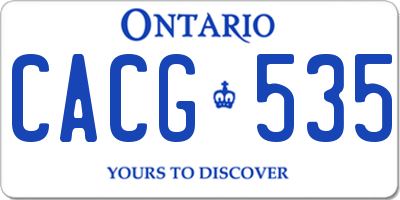 ON license plate CACG535