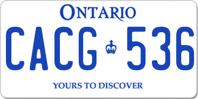 ON license plate CACG536