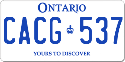 ON license plate CACG537