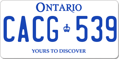 ON license plate CACG539