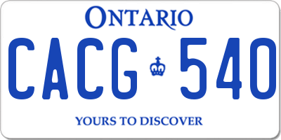 ON license plate CACG540