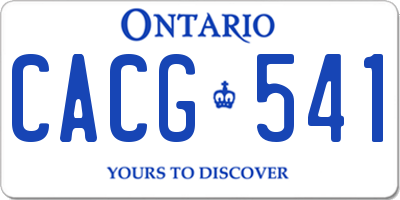 ON license plate CACG541