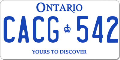 ON license plate CACG542