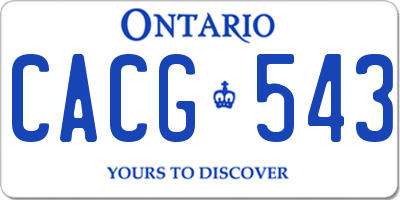 ON license plate CACG543