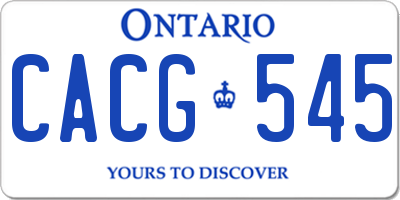 ON license plate CACG545