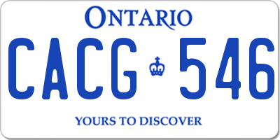 ON license plate CACG546