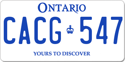 ON license plate CACG547