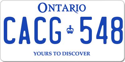 ON license plate CACG548