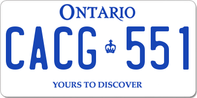 ON license plate CACG551