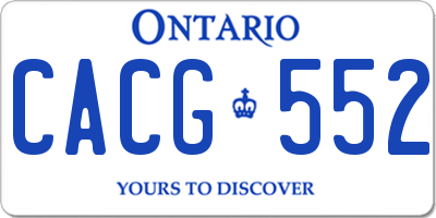 ON license plate CACG552