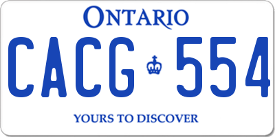 ON license plate CACG554