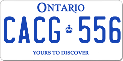 ON license plate CACG556