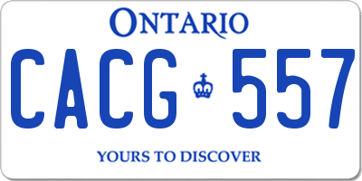 ON license plate CACG557