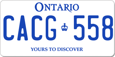 ON license plate CACG558