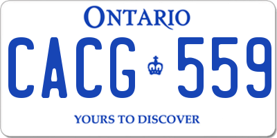 ON license plate CACG559