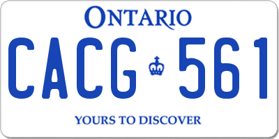 ON license plate CACG561