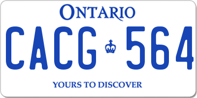 ON license plate CACG564