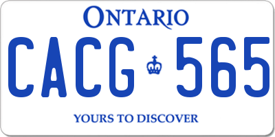 ON license plate CACG565