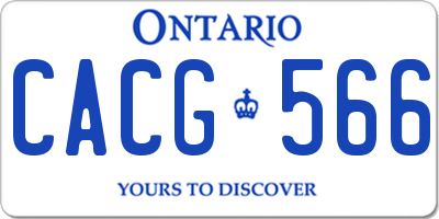 ON license plate CACG566