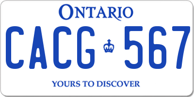 ON license plate CACG567