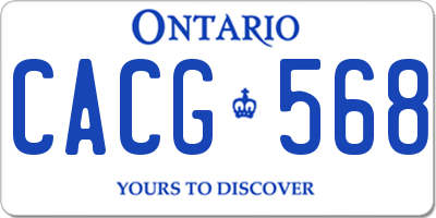 ON license plate CACG568