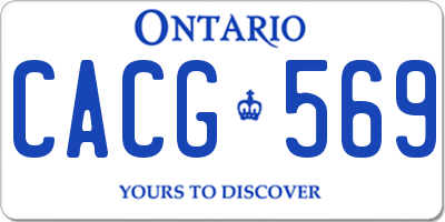 ON license plate CACG569