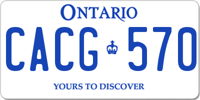 ON license plate CACG570