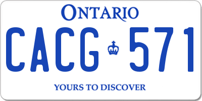 ON license plate CACG571