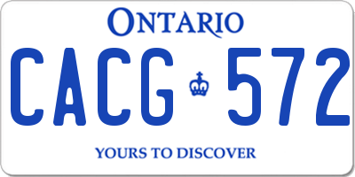 ON license plate CACG572