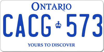 ON license plate CACG573