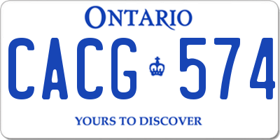 ON license plate CACG574