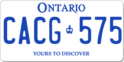 ON license plate CACG575