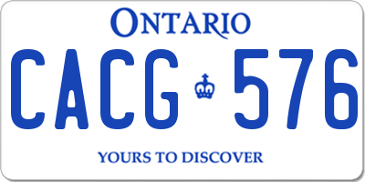 ON license plate CACG576