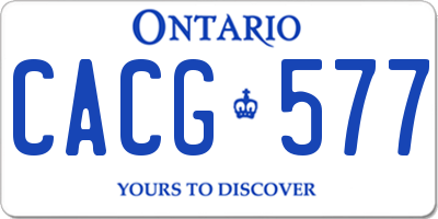 ON license plate CACG577