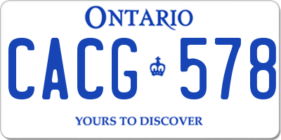 ON license plate CACG578