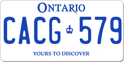 ON license plate CACG579